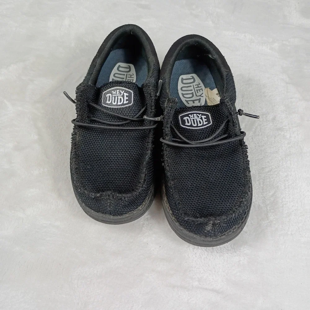 Hey Dude Wally Youth Funk Mono Youth Size 2 Black Slip On Loafers